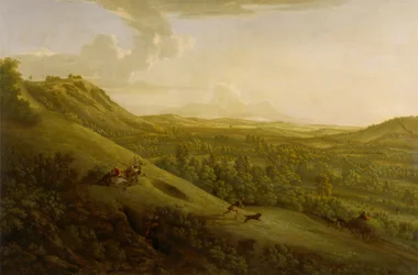 Box Hill, Surrey, con Dorking in lontananza